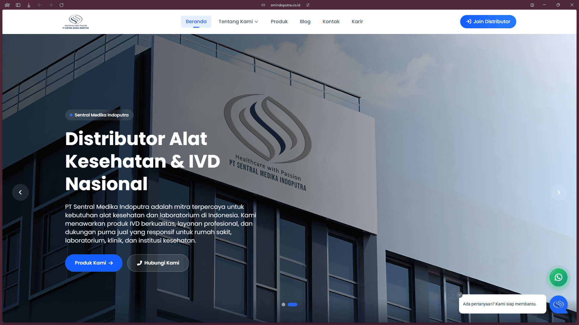 Company Profile Website – PT Sentral Medika Indoputra